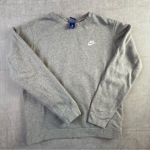 Nike Sportswear Club Fleece Crewneck Sweatshirt Heather Grey Mens Medium‎ BV2662